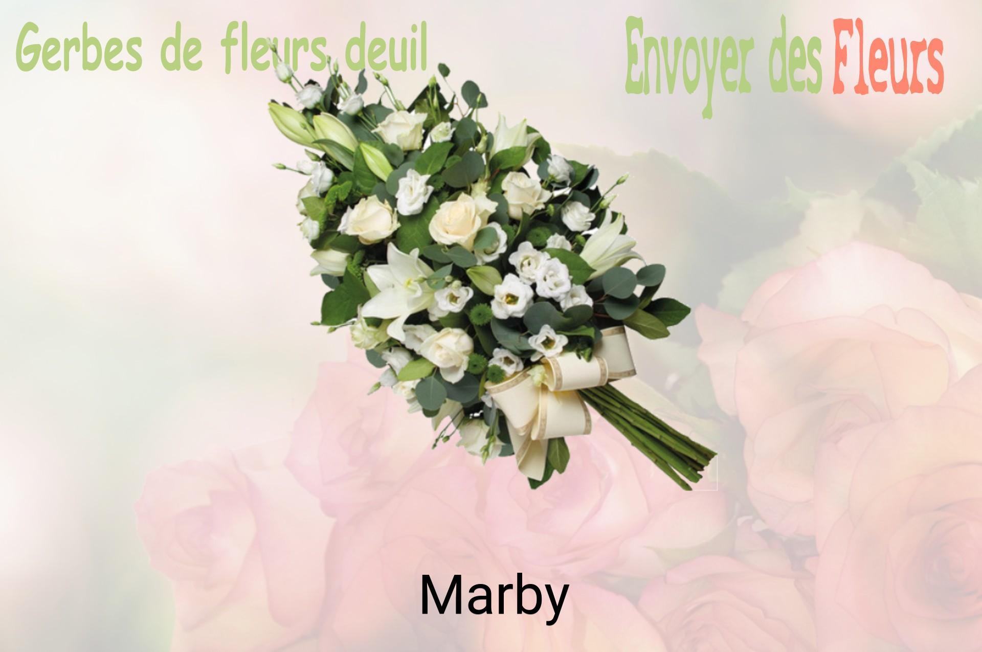 Gerbe de fleurs de deuil livrée à Marby